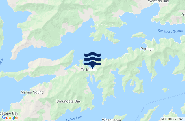 Karte der Gezeiten Mistletoe Bay, New Zealand