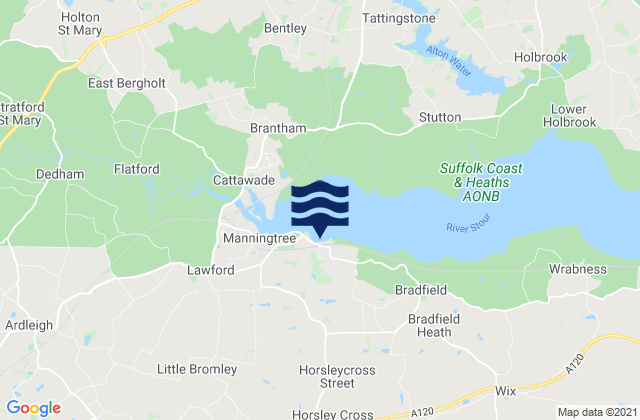 Karte der Gezeiten Mistley, United Kingdom