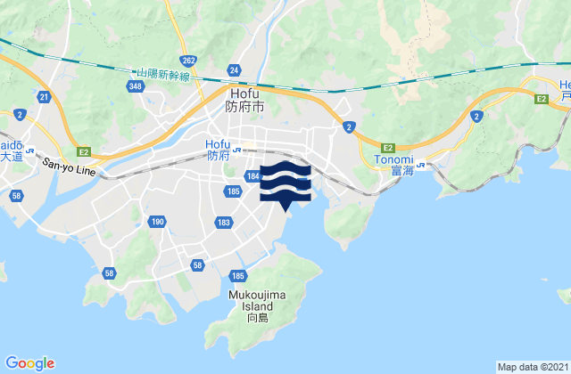 Karte der Gezeiten Mitaziri, Japan