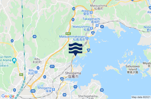 Karte der Gezeiten Miyagi-ken, Japan