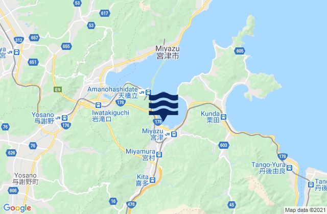 Karte der Gezeiten Miyazu, Japan