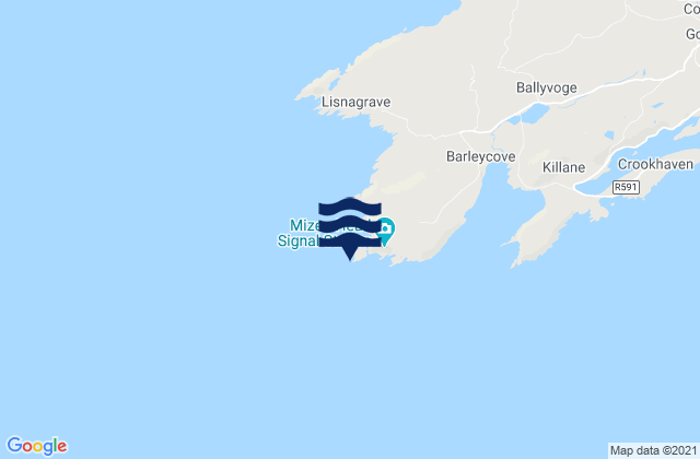 Karte der Gezeiten Mizen Head, Ireland