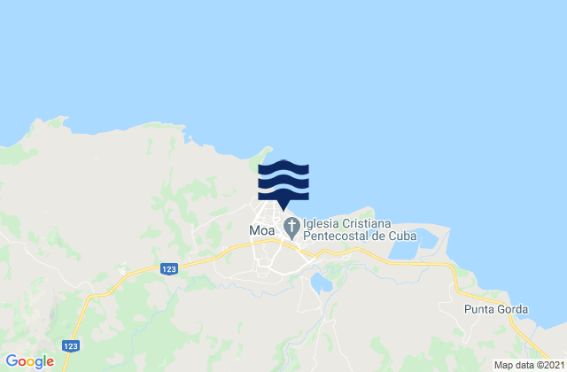 Karte der Gezeiten Moa, Cuba