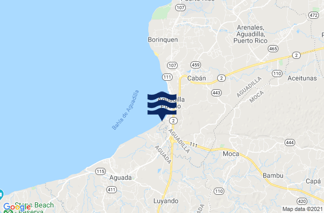 Karte der Gezeiten Moca Barrio-Pueblo, Puerto Rico