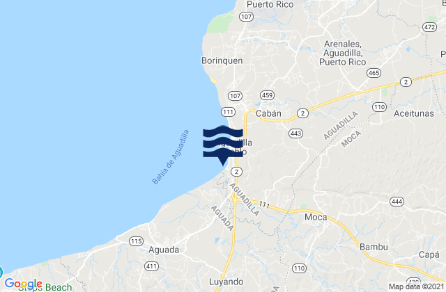 Karte der Gezeiten Moca Municipio, Puerto Rico