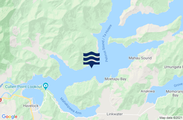 Karte der Gezeiten Moetapu Bay, New Zealand