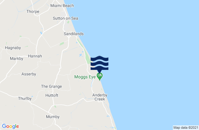 Karte der Gezeiten Moggs Eye (Huttoft Beach) Beach, United Kingdom
