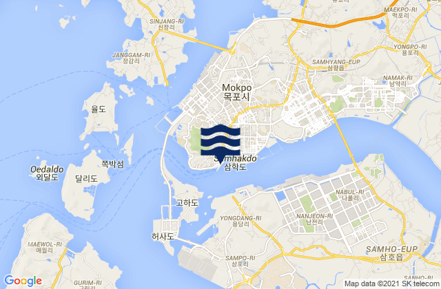 Karte der Gezeiten Mokp'o, South Korea