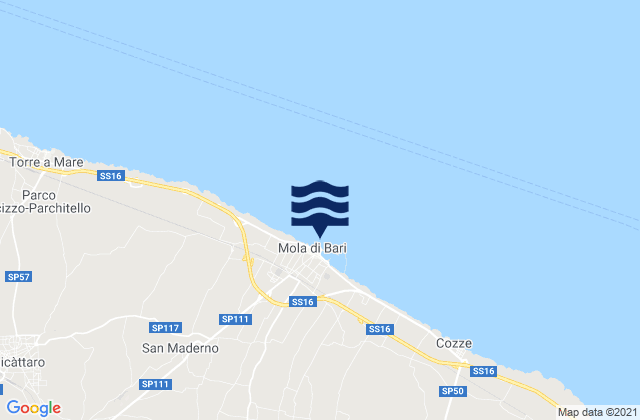 Karte der Gezeiten Mola di Bari, Italy
