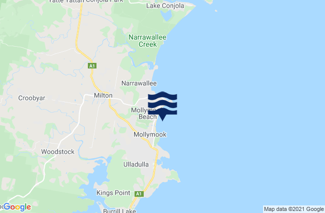 Karte der Gezeiten MollymookBeach, Australia