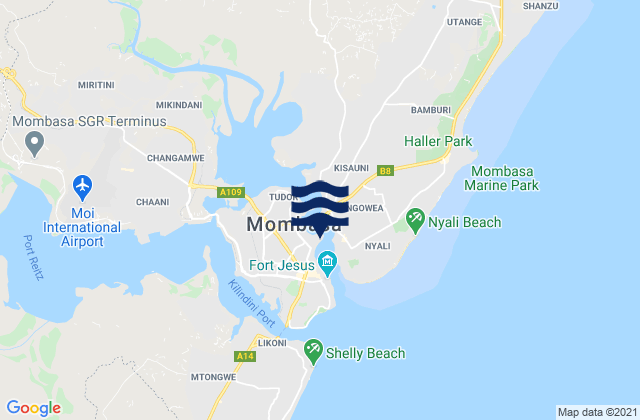 Karte der Gezeiten Mombasa, Kenya