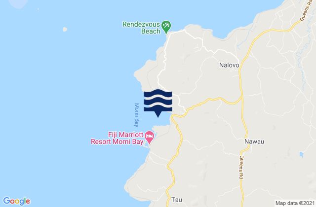 Karte der Gezeiten Momi Bay, Fiji