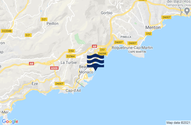 Karte der Gezeiten Monaco