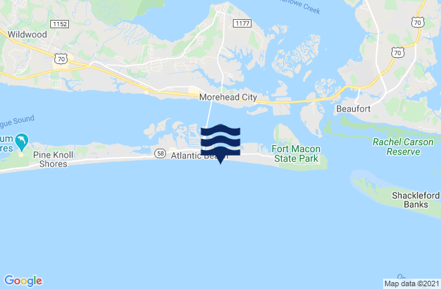 Karte der Gezeiten Money Island, United States