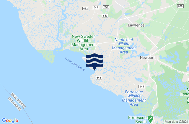 Karte der Gezeiten Money Island Nantuxent Creek Entrance, United States