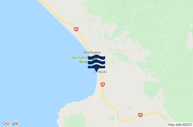 Karte der Gezeiten Monkey Island, New Zealand