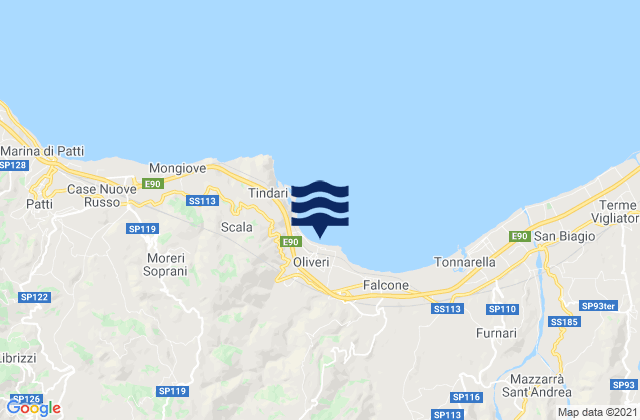 Karte der Gezeiten Montalbano Elicona, Italy