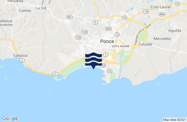 Karte der Gezeiten Monte Llano Barrio, Puerto Rico