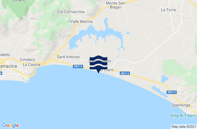 Karte der Gezeiten Monte San Biagio, Italy