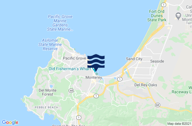 Karte der Gezeiten Monterey, United States