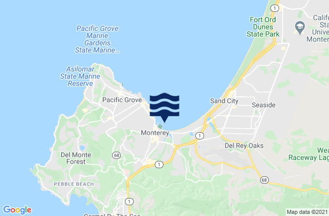 Karte der Gezeiten Monterey, United States