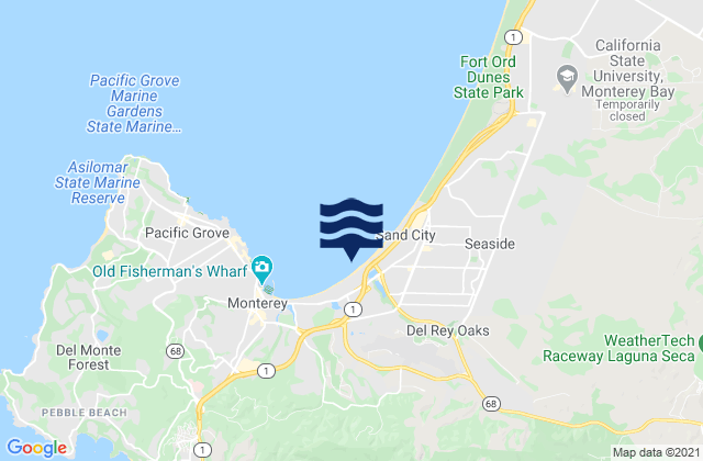 Karte der Gezeiten Monterey State Beach, United States