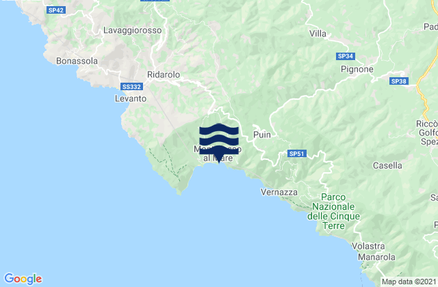 Karte der Gezeiten Monterosso al Mare, Italy
