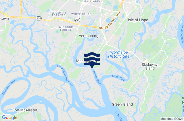 Karte der Gezeiten Montgomery Vernon River, United States