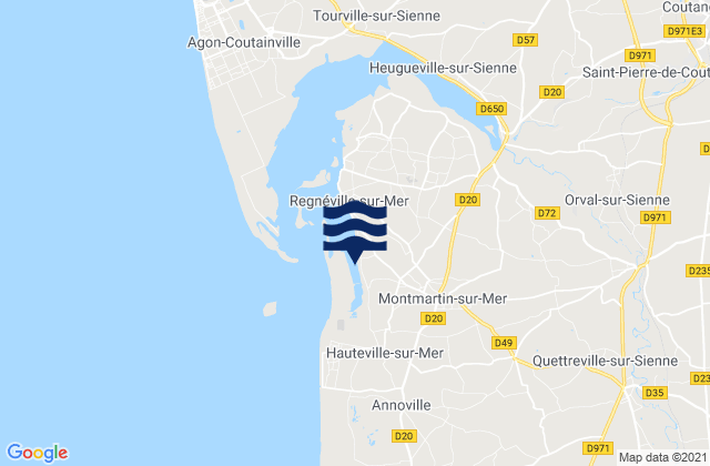 Karte der Gezeiten Montmartin-sur-Mer, France