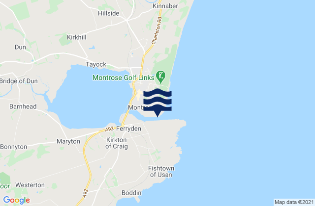 Karte der Gezeiten Montrose Beach, United Kingdom