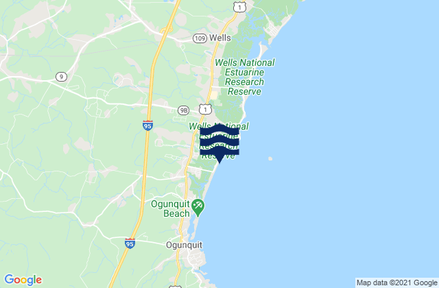 Karte der Gezeiten Moody Beach, United States