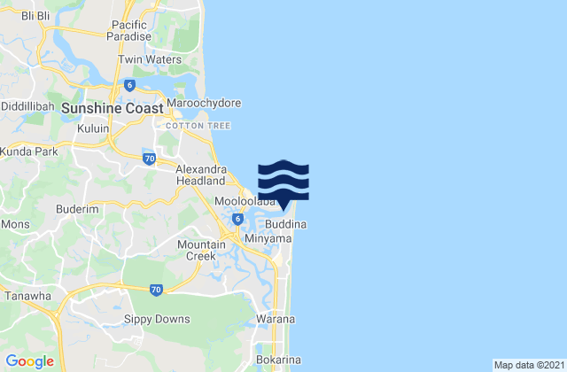 Karte der Gezeiten Mooloolaba Harbour, Australia