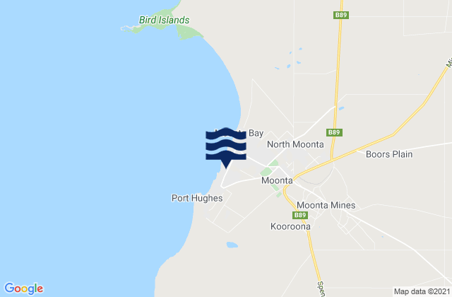 Karte der Gezeiten Moonta Bay, Australia