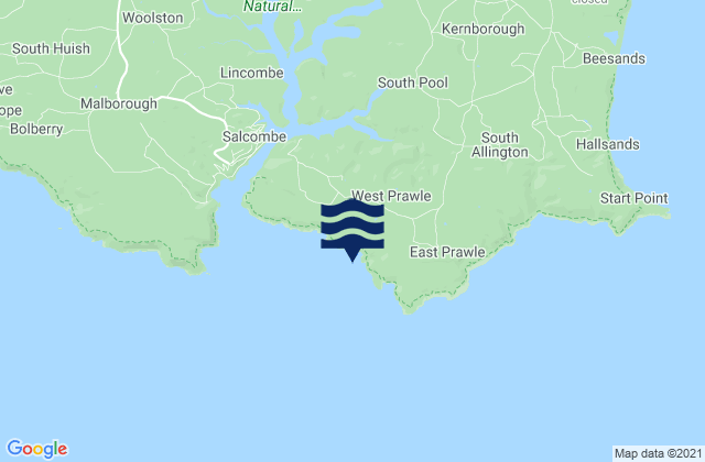 Karte der Gezeiten Moor Sands Beach, United Kingdom