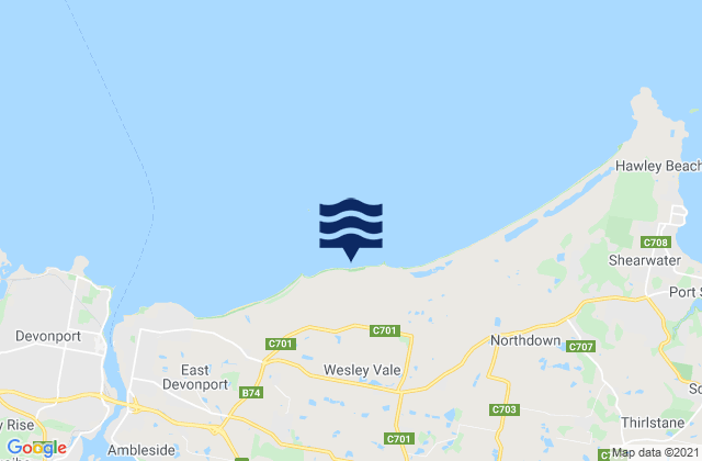 Karte der Gezeiten Moorland Beach, Australia