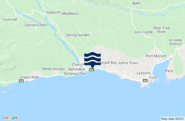 Karte der Gezeiten Morant Bay, Jamaica
