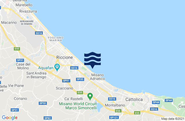 Karte der Gezeiten Morciano di Romagna, Italy
