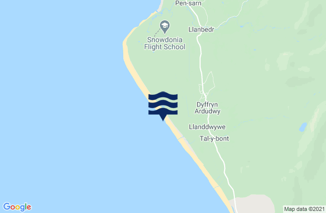 Karte der Gezeiten Morfa Dyffryn Beach, United Kingdom