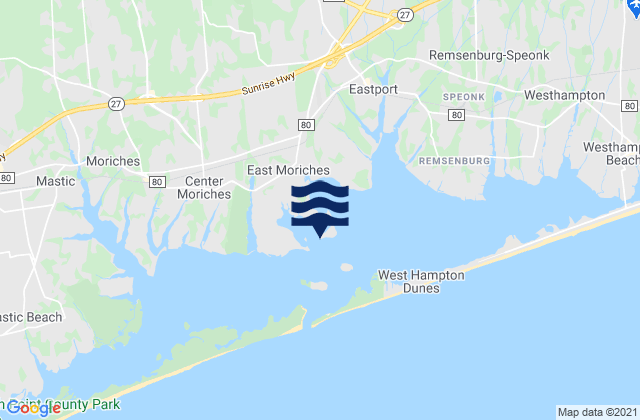 Karte der Gezeiten Moriches Coast Guard Station, United States