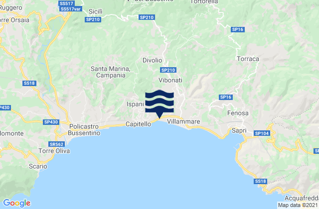 Karte der Gezeiten Morigerati, Italy