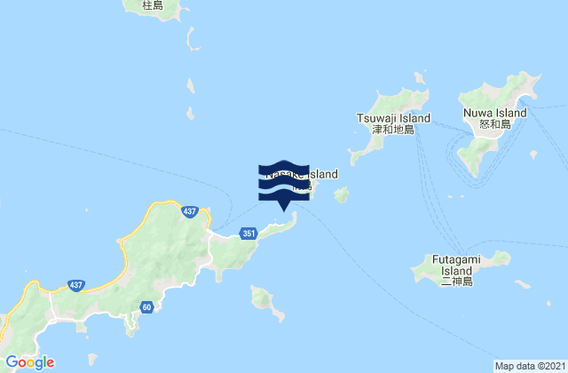 Karte der Gezeiten Moro Shima Suido, Japan