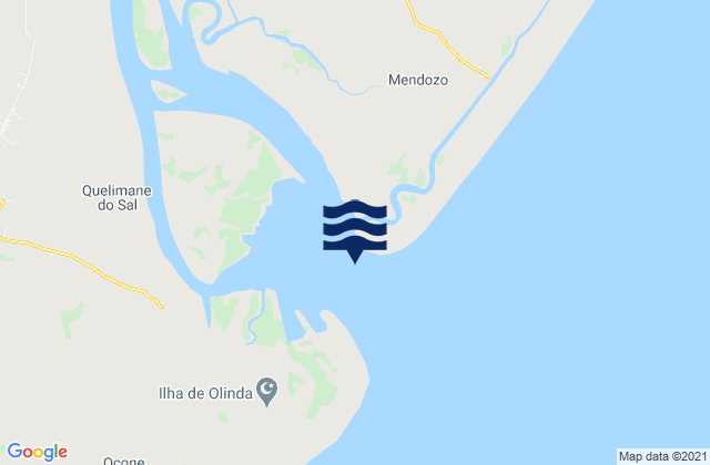 Karte der Gezeiten Morrubone, Mozambique