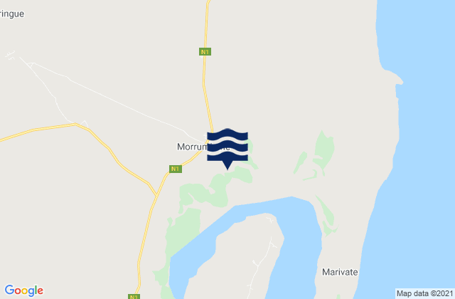Karte der Gezeiten Morrumbene District, Mozambique