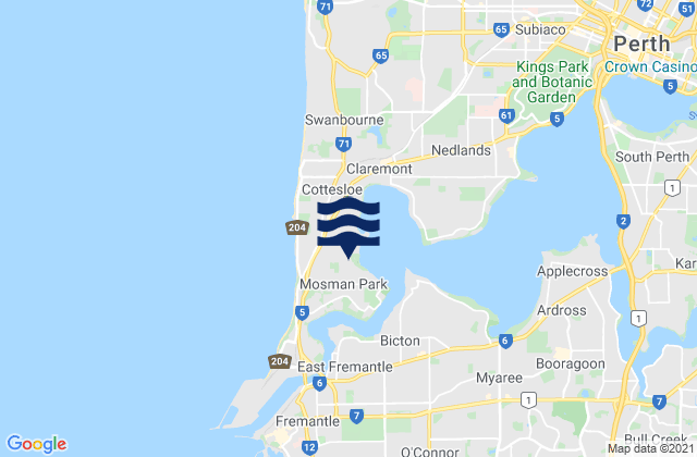 Karte der Gezeiten Mosman Park, Australia