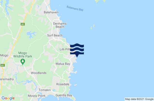 Karte der Gezeiten Mosquito Bay, Australia