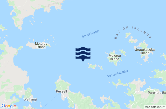 Karte der Gezeiten Motuarohia Island (Roberton Island), New Zealand