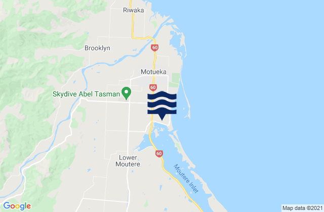 Karte der Gezeiten Motueka, New Zealand