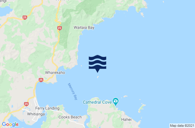 Karte der Gezeiten Motukorure Island (Centre Island), New Zealand