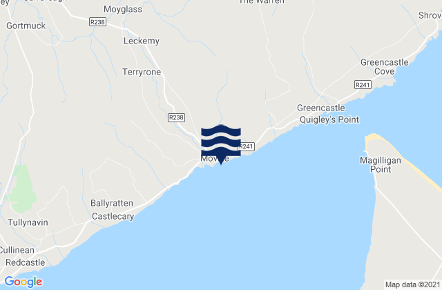 Karte der Gezeiten Moville, Ireland
