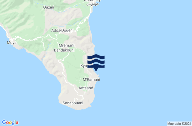 Karte der Gezeiten Mramani, Comoros